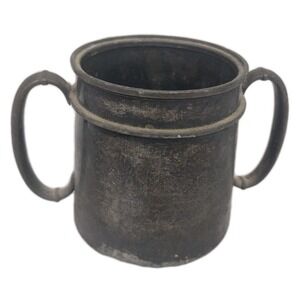 Antique Meriden B Co Silverplate Tankard Mug  USA Primitive Rustic